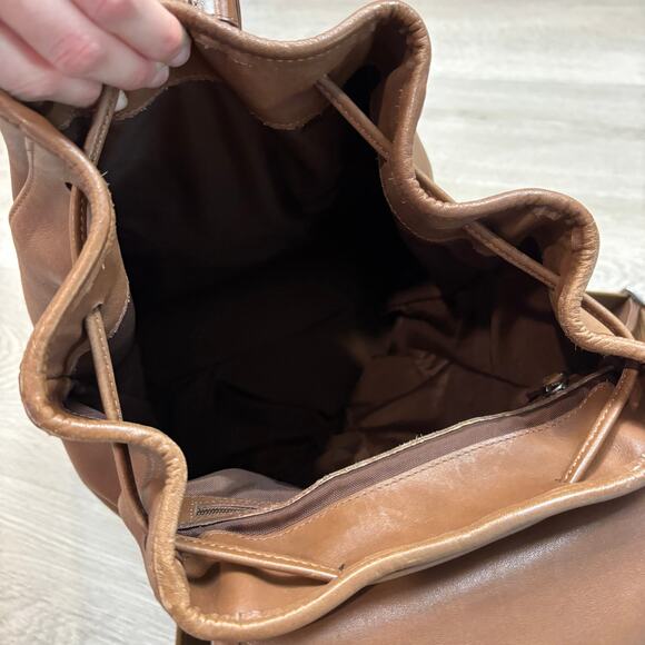 Rare Vintage Coach 5408 Drawstring Buckle Flap Leather Backpack Daypack Purse - Picture 5 of 13